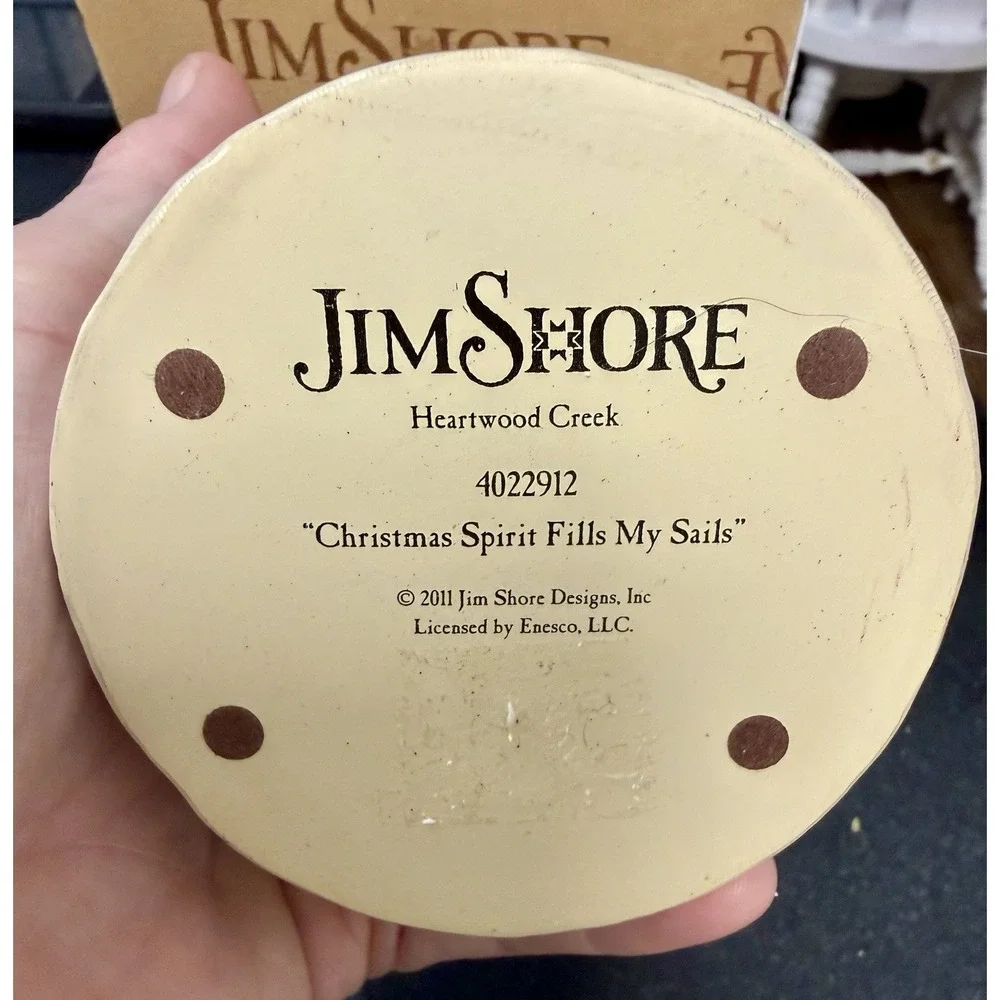 Jim Shore Heartwood Creek Christmas Spirit Fills My Sails figurine In Box Boat